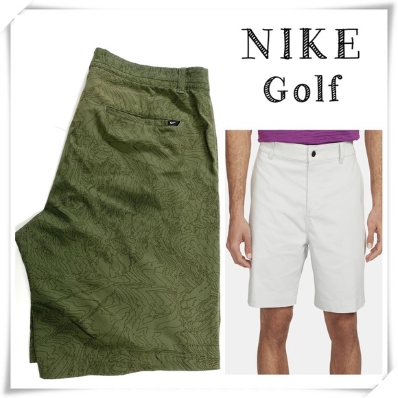 Nike Golf Standard Fit Golf Shorts Print Green - Picture 1 of 9